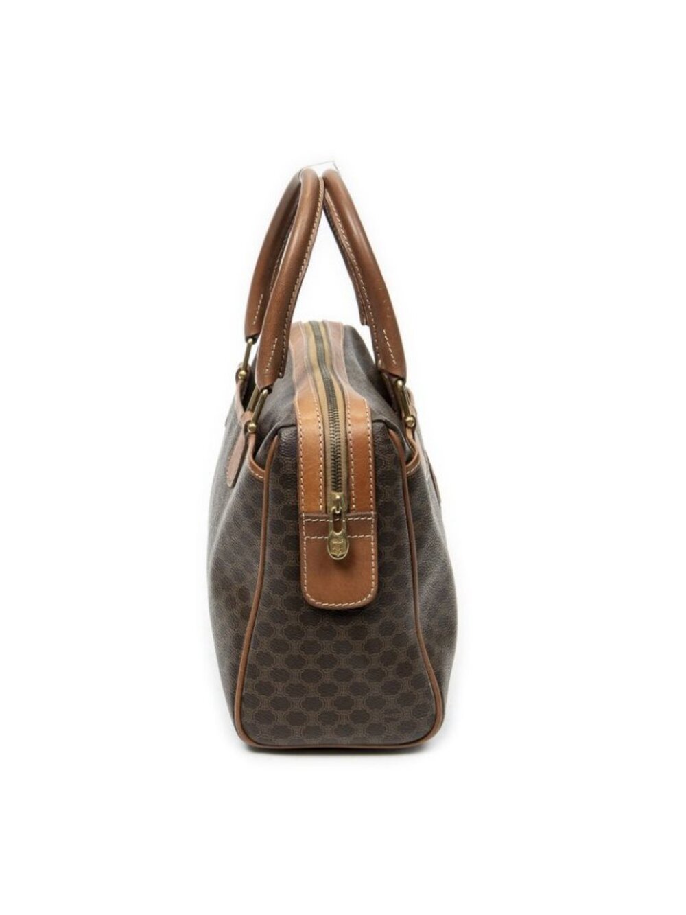 ★SOLD★ Celine Vintage Small Slip Pocket Boston Brown Macadam Canvas - Picture 4 of 10